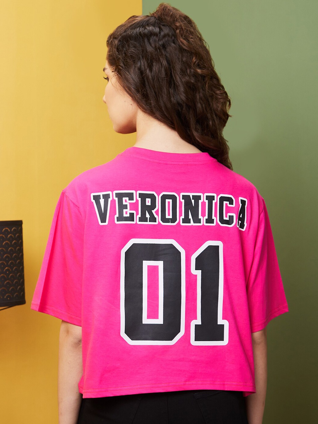 

Globus Pink Typography Printed Boxy Pure Cotton T-shirt