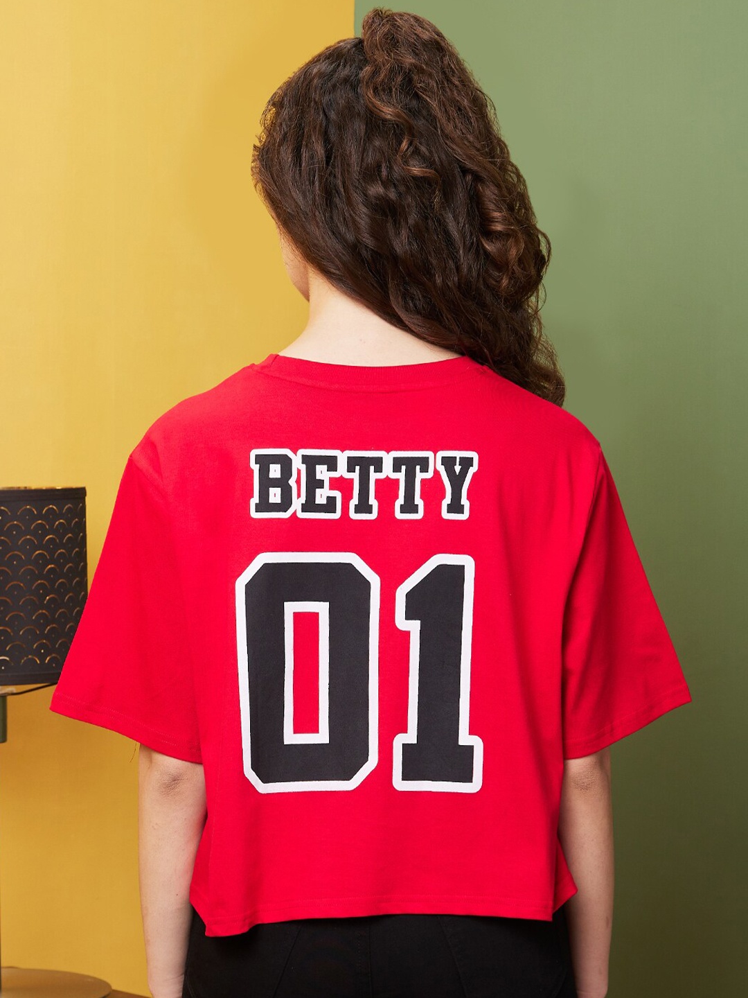 

Globus Typography Printed Boxy Fit T-Shirt, Red