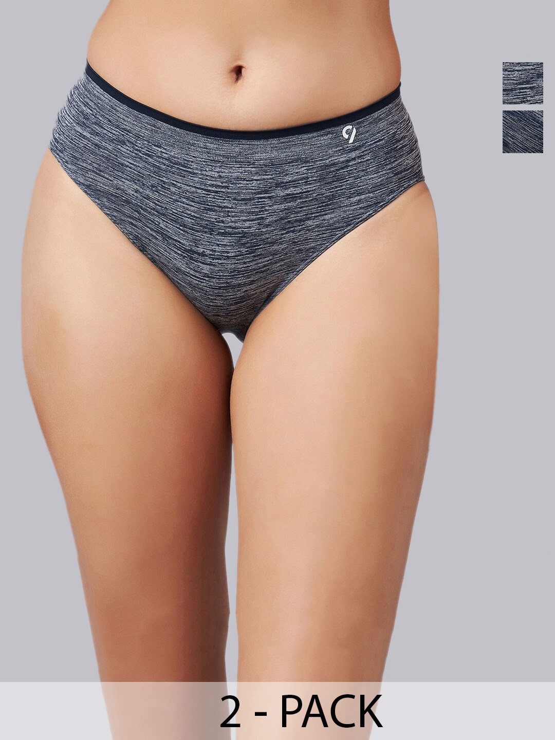 

C9 AIRWEAR Girls Pack Of 2 Seamless Basic Briefs, Grey