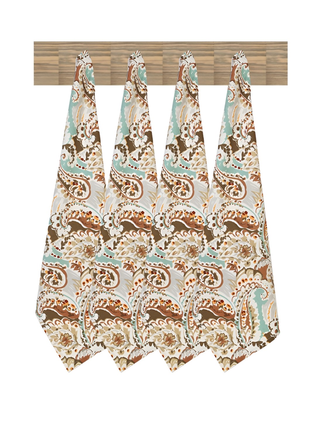 

Texstylers 4 Pieces Brown & White Printed Cotton Kitchen Towels
