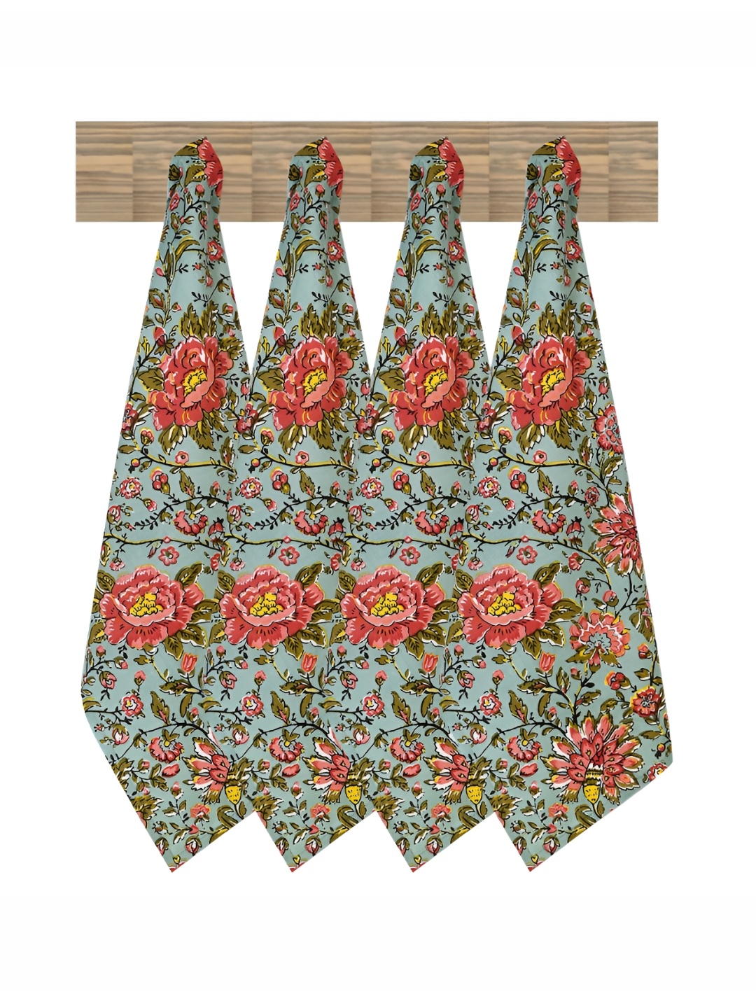 

Texstylers 4 Pieces Red & Blue Printed Cotton Kitchen Towels