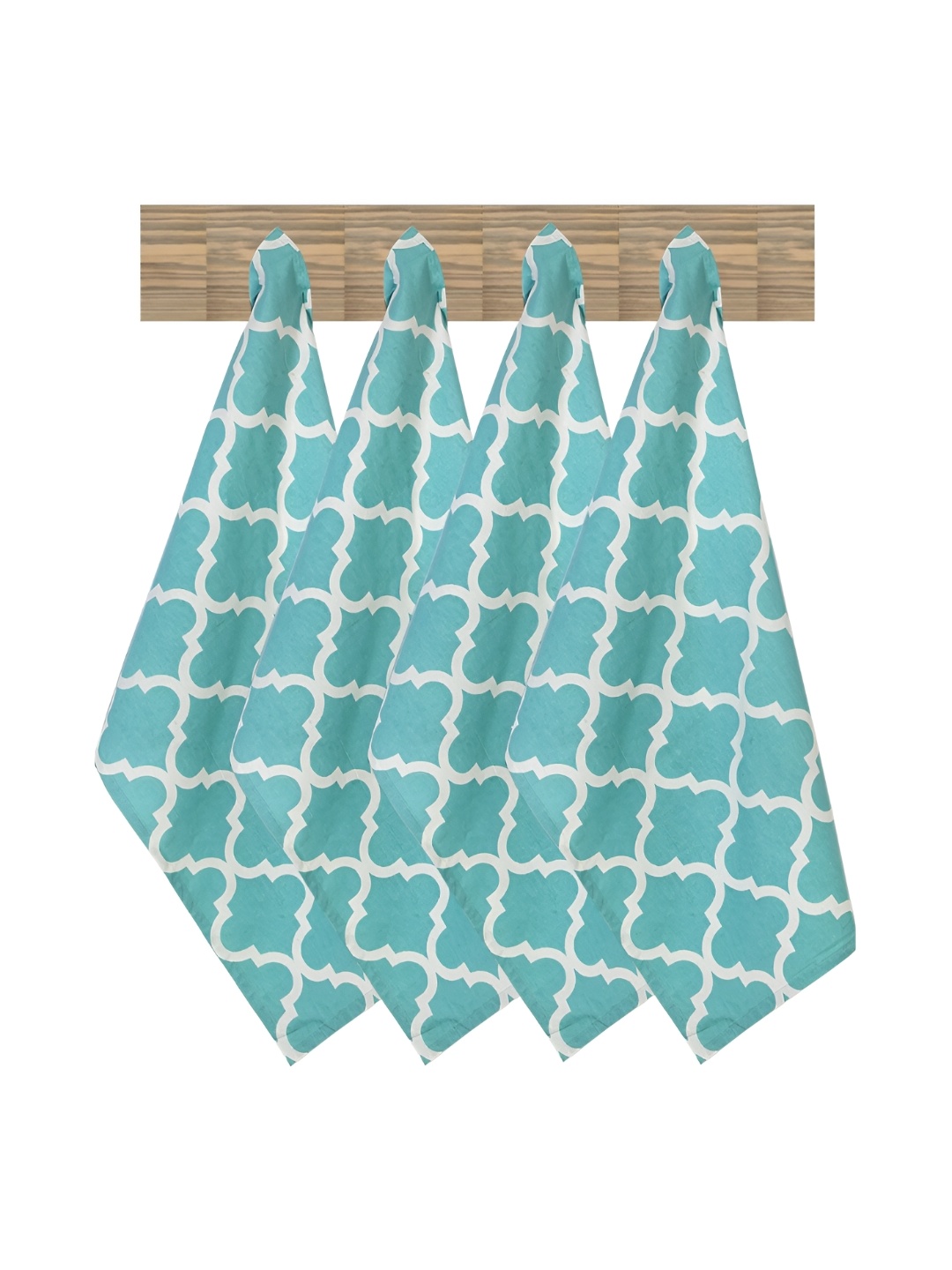 

Texstylers 4 Pieces Blue & White Printed Cotton Kitchen Towels