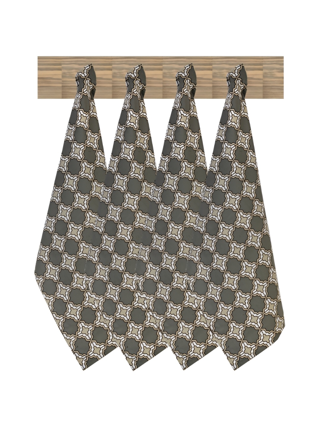 

Texstylers 4 Pieces Grey & Beige Printed Cotton Kitchen Towels