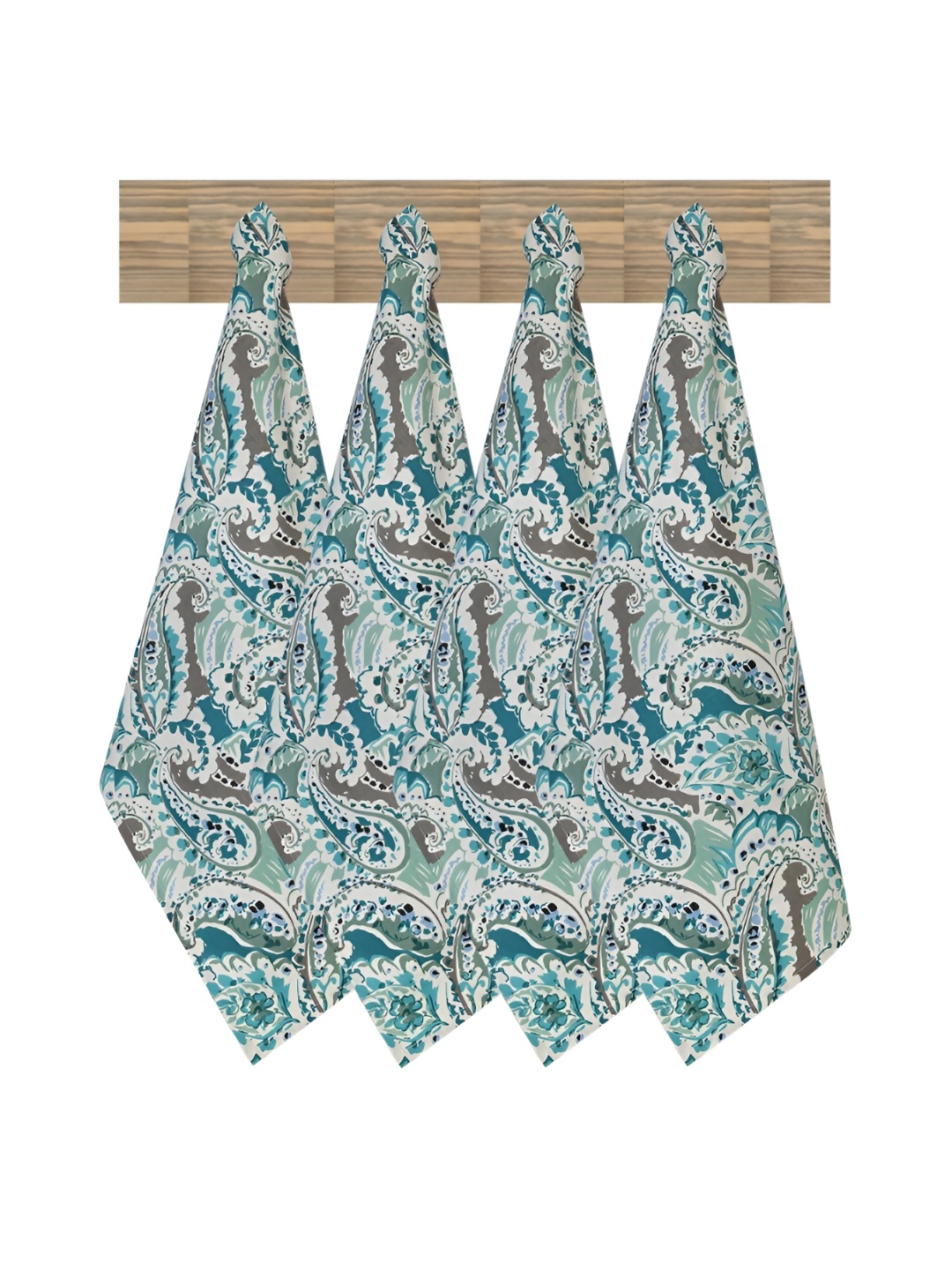 

Texstylers 4 Pieces Blue & White Printed Cotton Kitchen Towels