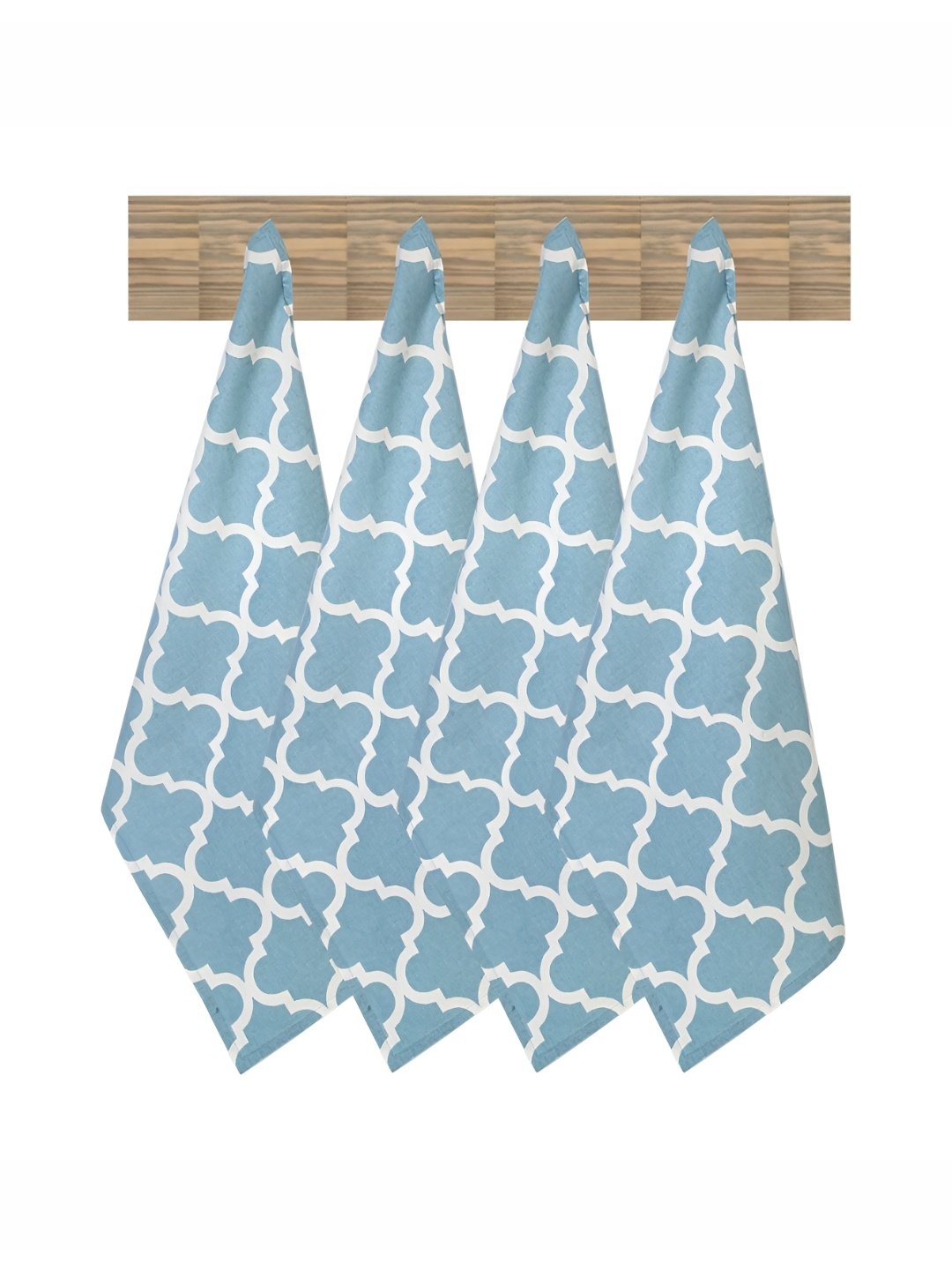 

Texstylers 4 Pieces Blue & White Printed Cotton Kitchen Towels