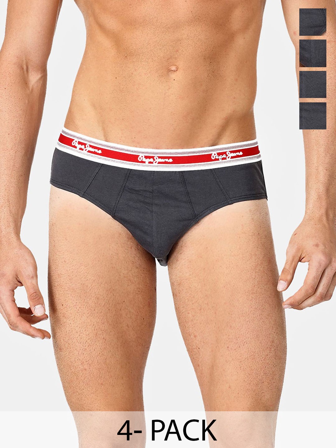 

Pepe Jeans Pack Of 4 Seamless Pure Cotton Basic Briefs, Grey