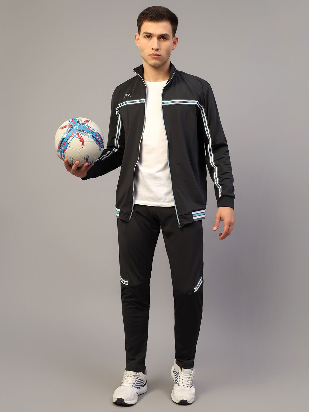 

Shiv Naresh Mock Collar Jacket & Track Pant, Grey