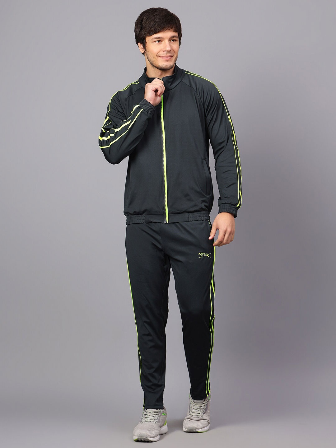 

Shiv Naresh Mock Collar Jacket & Track Pant, Grey