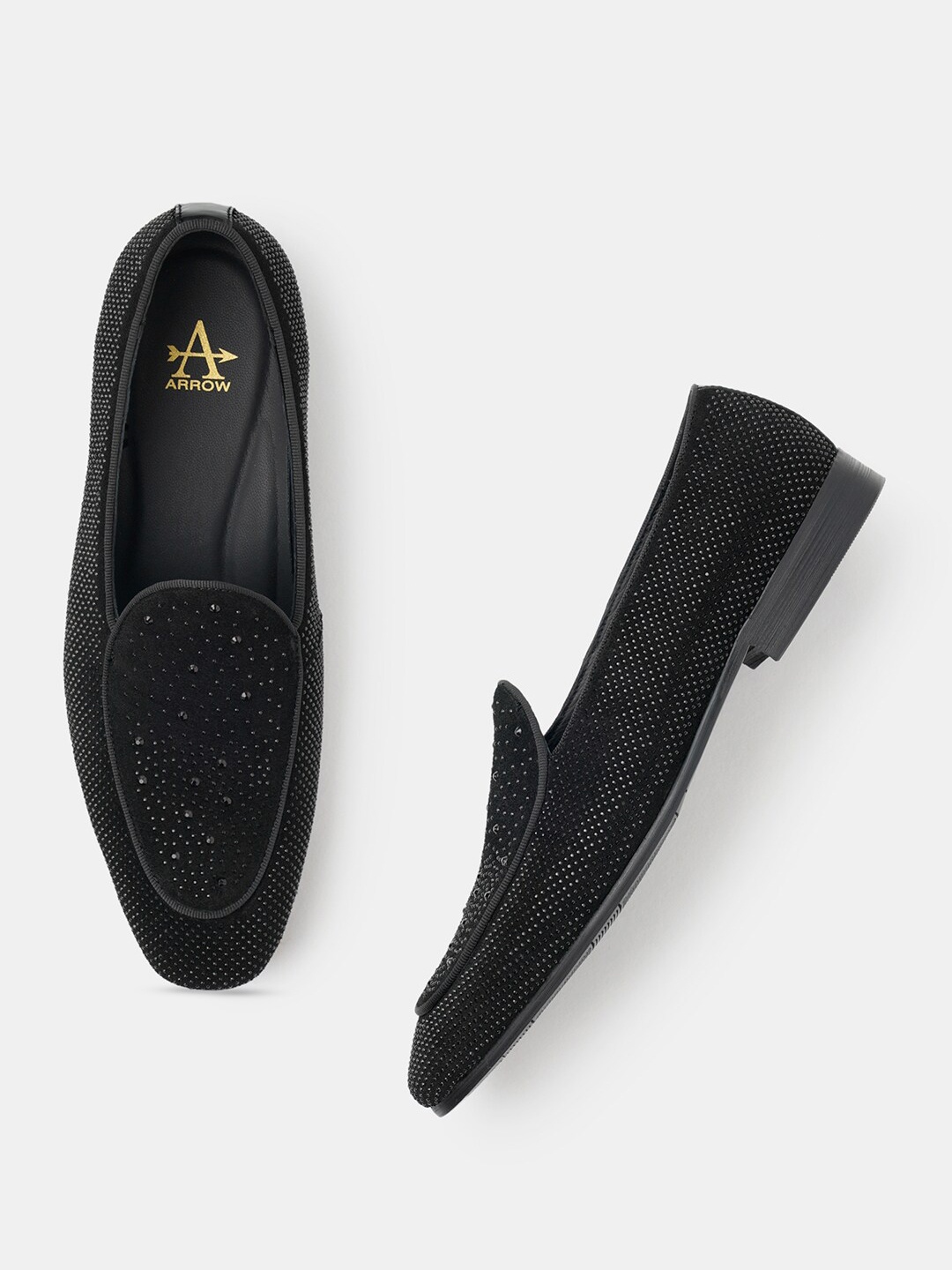 

Arrow Men HEMP Embellished Loafers, Black