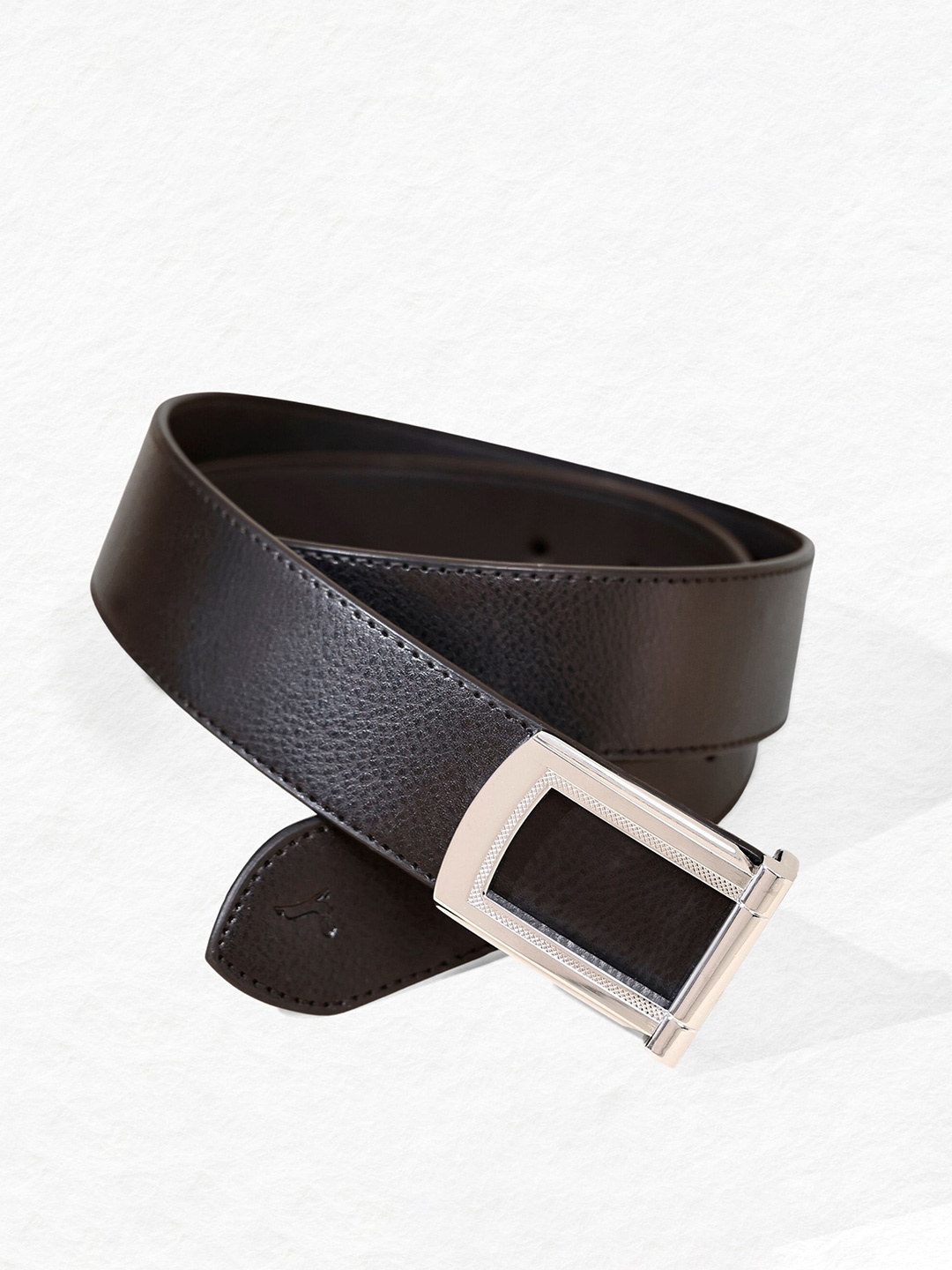 

Pacific Gold Men Textured Slim Belt, Black