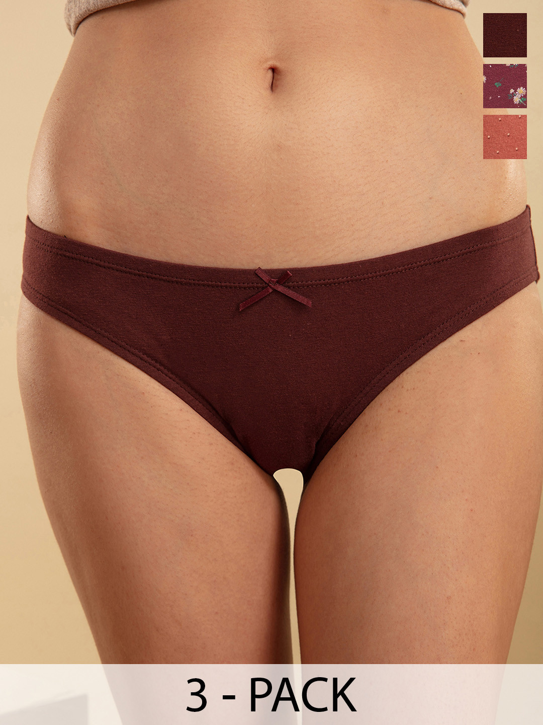 

Nykd Pack of 3 Mid-Rise Assorted Bikini Briefs