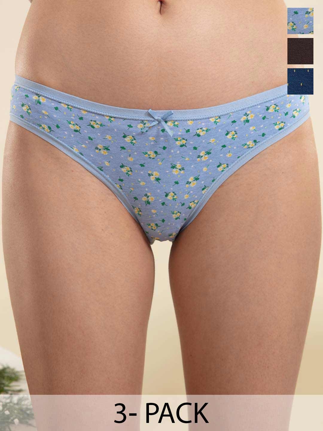 

Nykd Pack Of 3 Assorted Printed Bikini Briefs