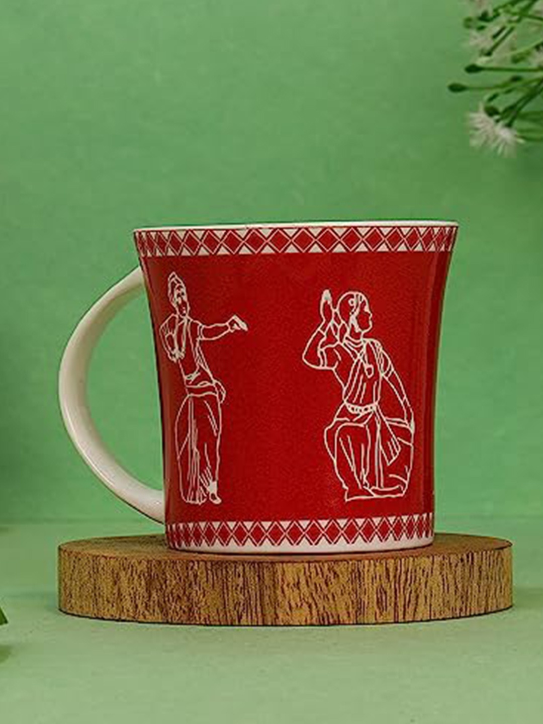 

Femora Red & White 6 Pieces Ethnic Motifs Printed Ceramic Glossy Cups 160ml