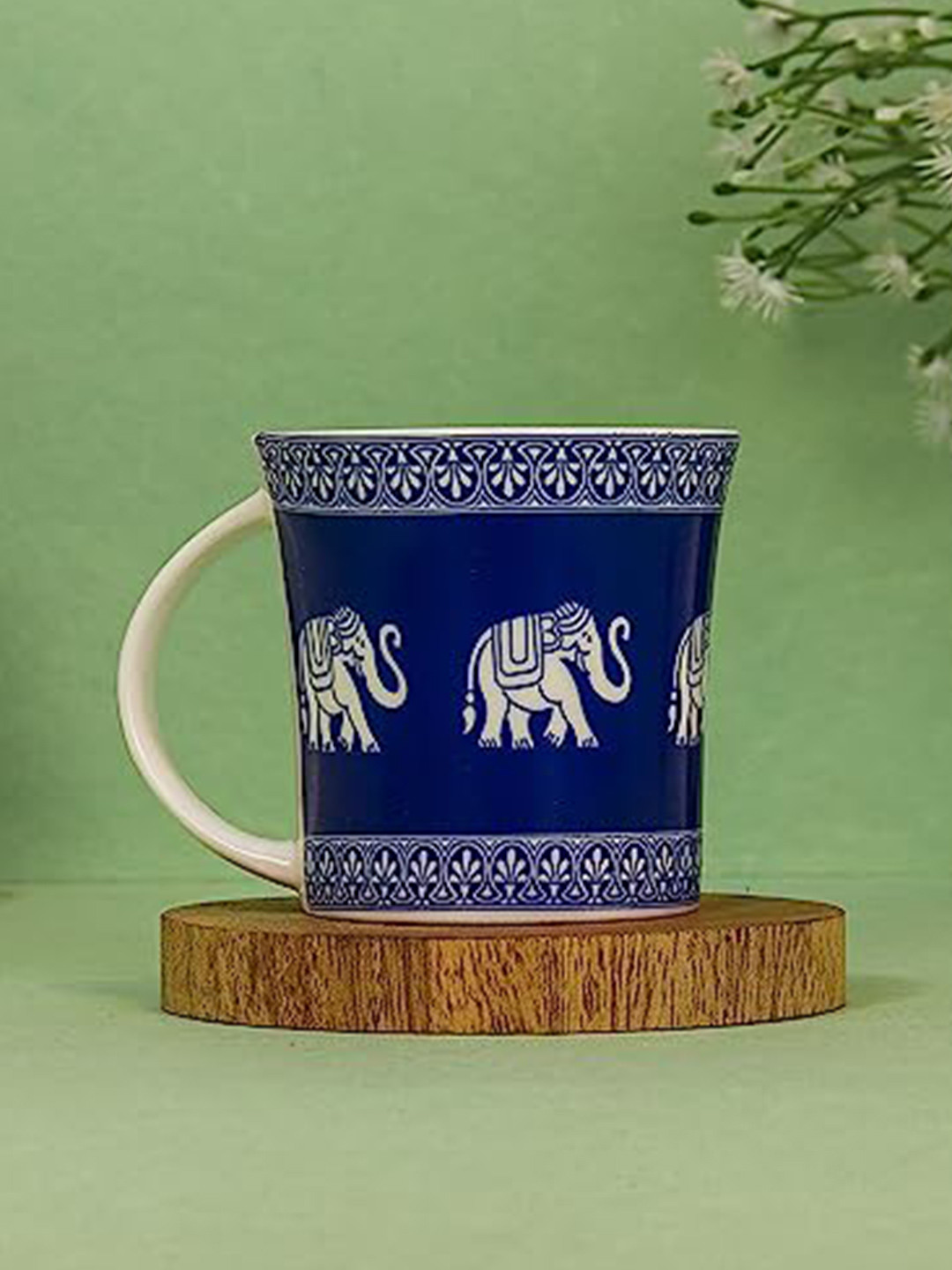 

Femora Blue 6 Pieces Ethnic Motifs Printed Ceramic Glossy Cups 160 ml
