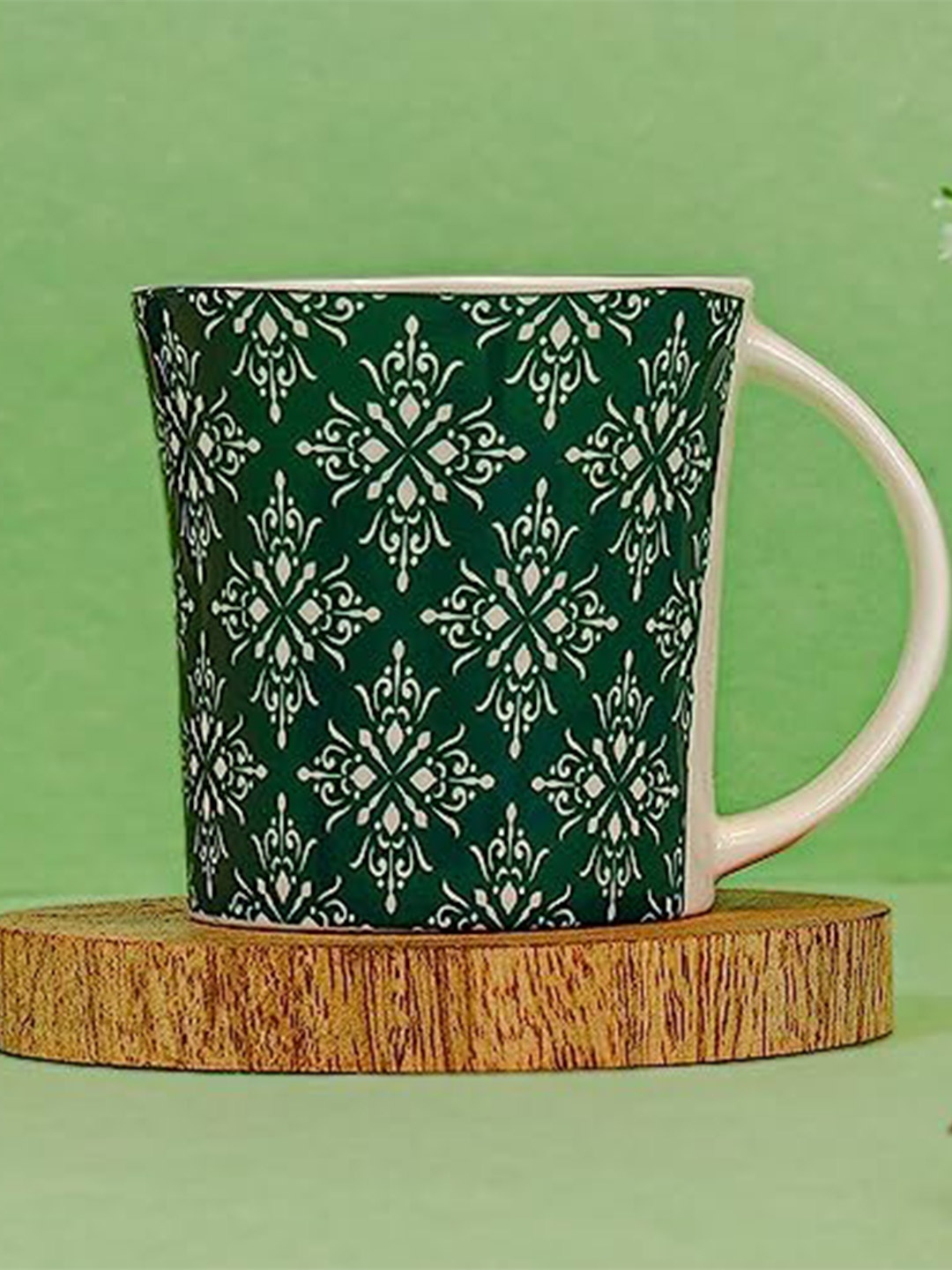 

Femora Green 6 Pieces Ethnic Motifs Printed Ceramic Glossy Cups and Mugs