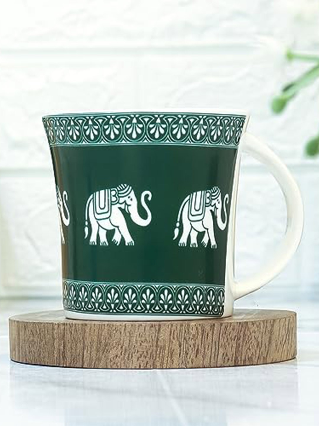 

Femora Green 6 Pieces Ethnic Motifs Printed Ceramic Glossy Cups and Mugs
