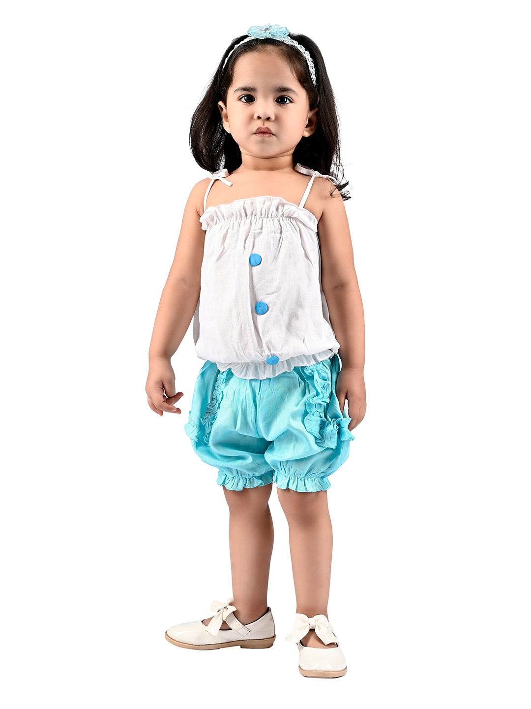 

BAESD Girls Sleeveless Top With Shorts, Turquoise blue