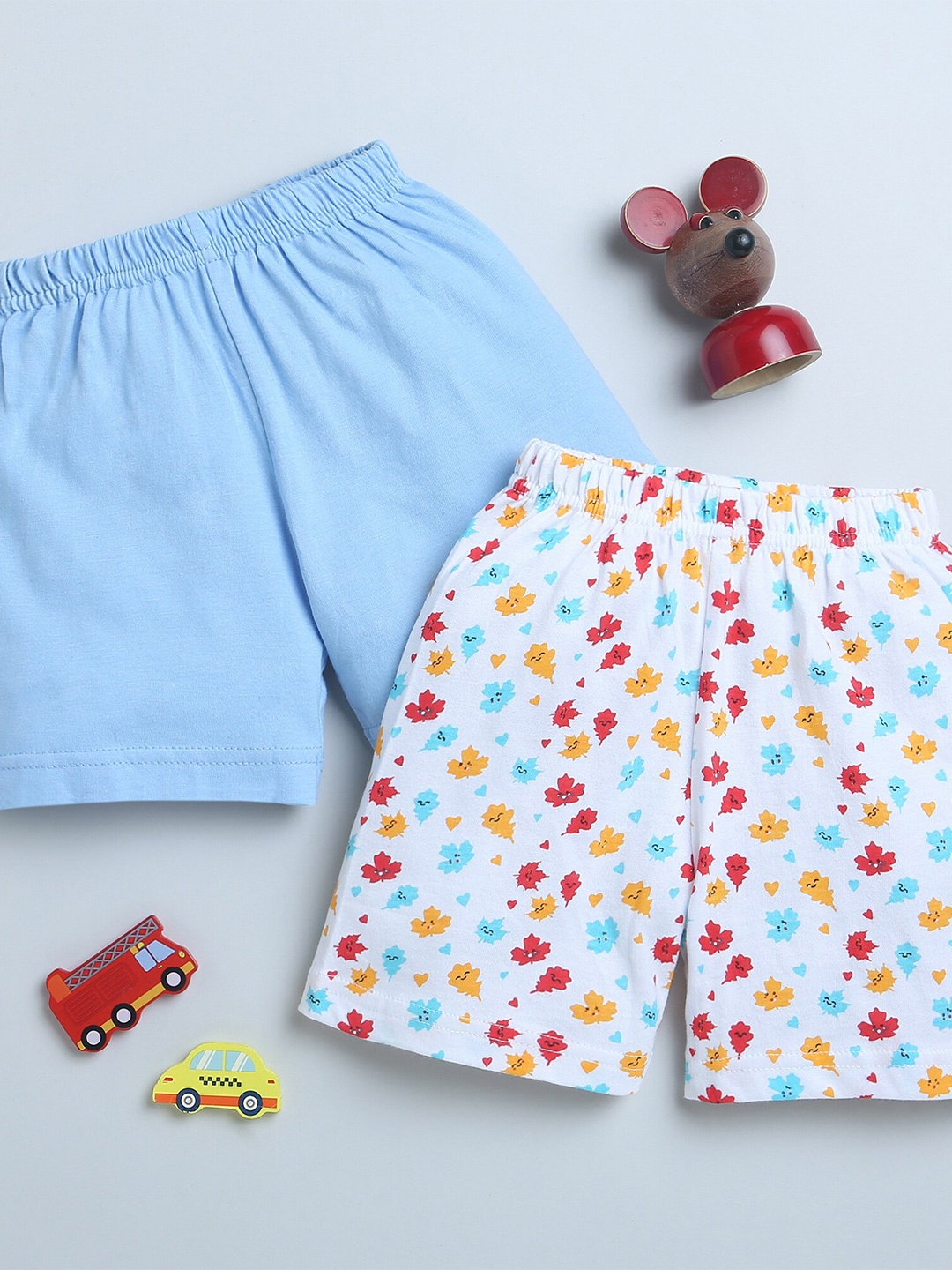 

BUMZEE Kids Pack Of 2 Cotton Shorts, Blue