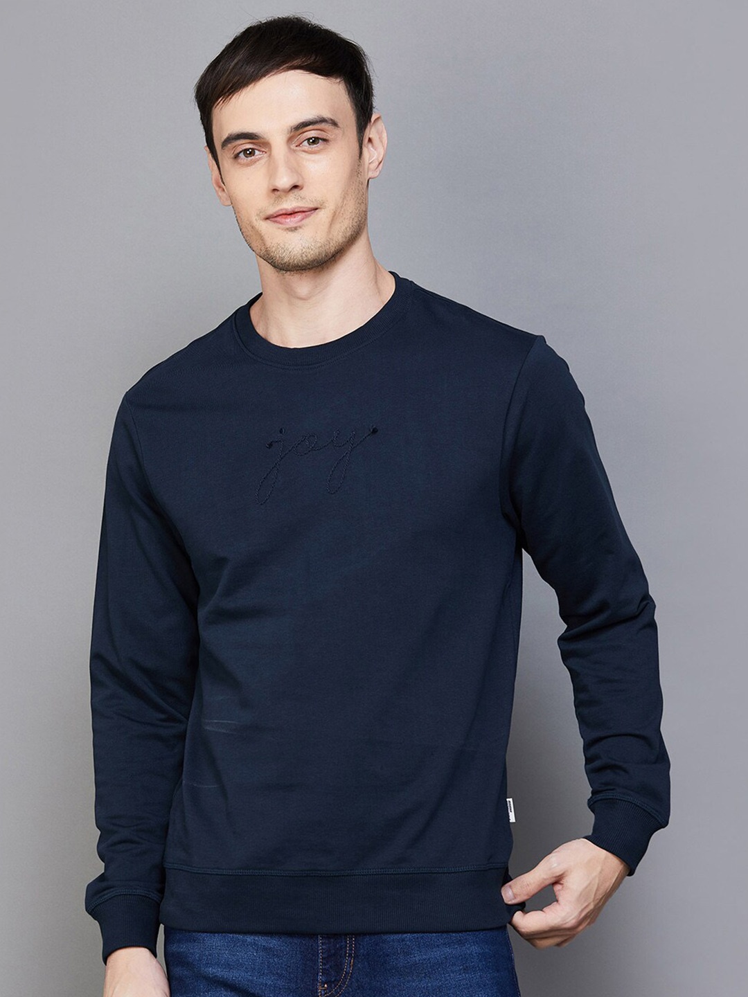 

Fame Forever by Lifestyle Round Neck Cotton Pullover, Navy blue