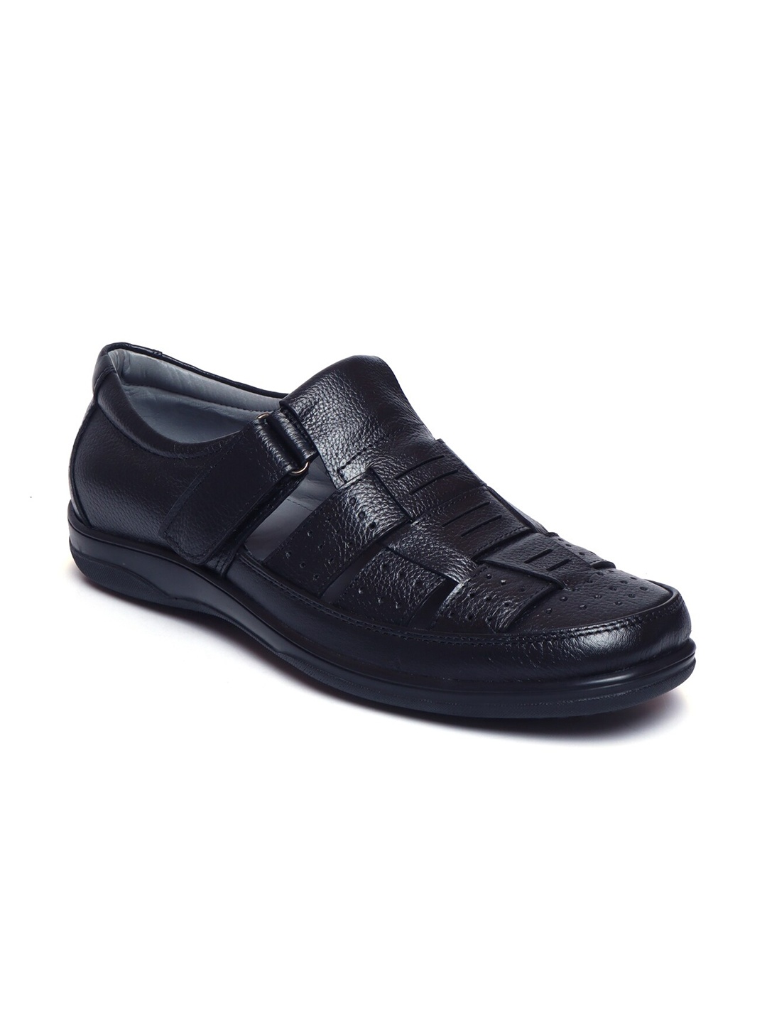 

Zoom Shoes Men Leather Fisherman Sandals, Black