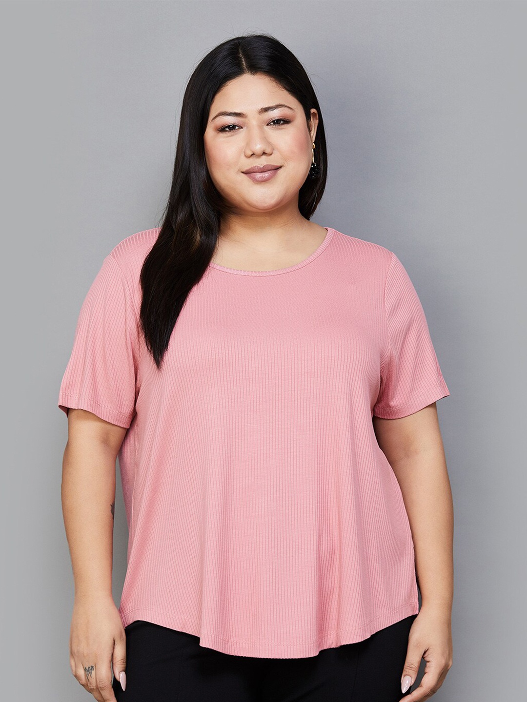 

Nexus by Lifestyle Round Neck Regular Top, Pink