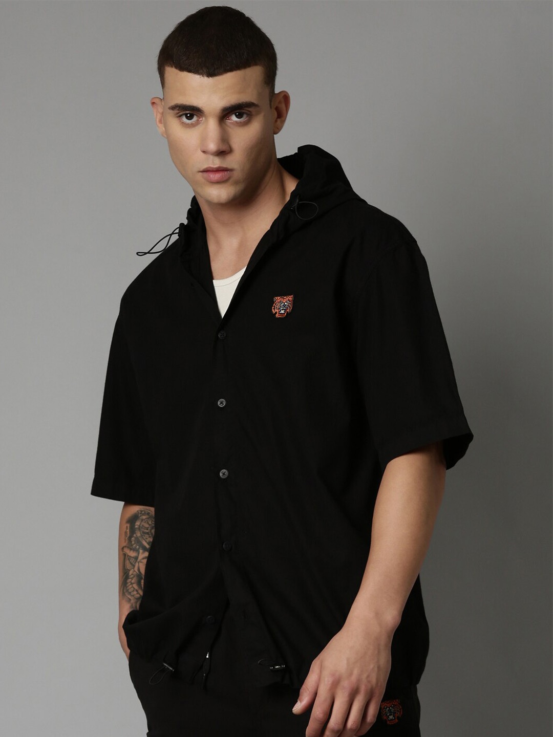 

Breakbounce Men Black Relaxed Casual Shirt