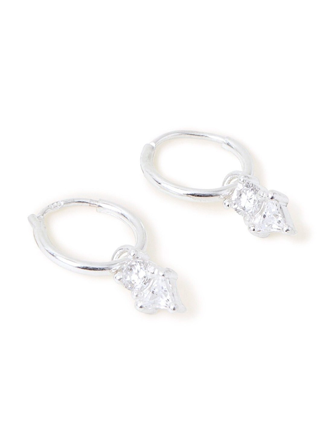 

Accessorize Sterling Silver Mixed Stone Charm Hoop Earrings