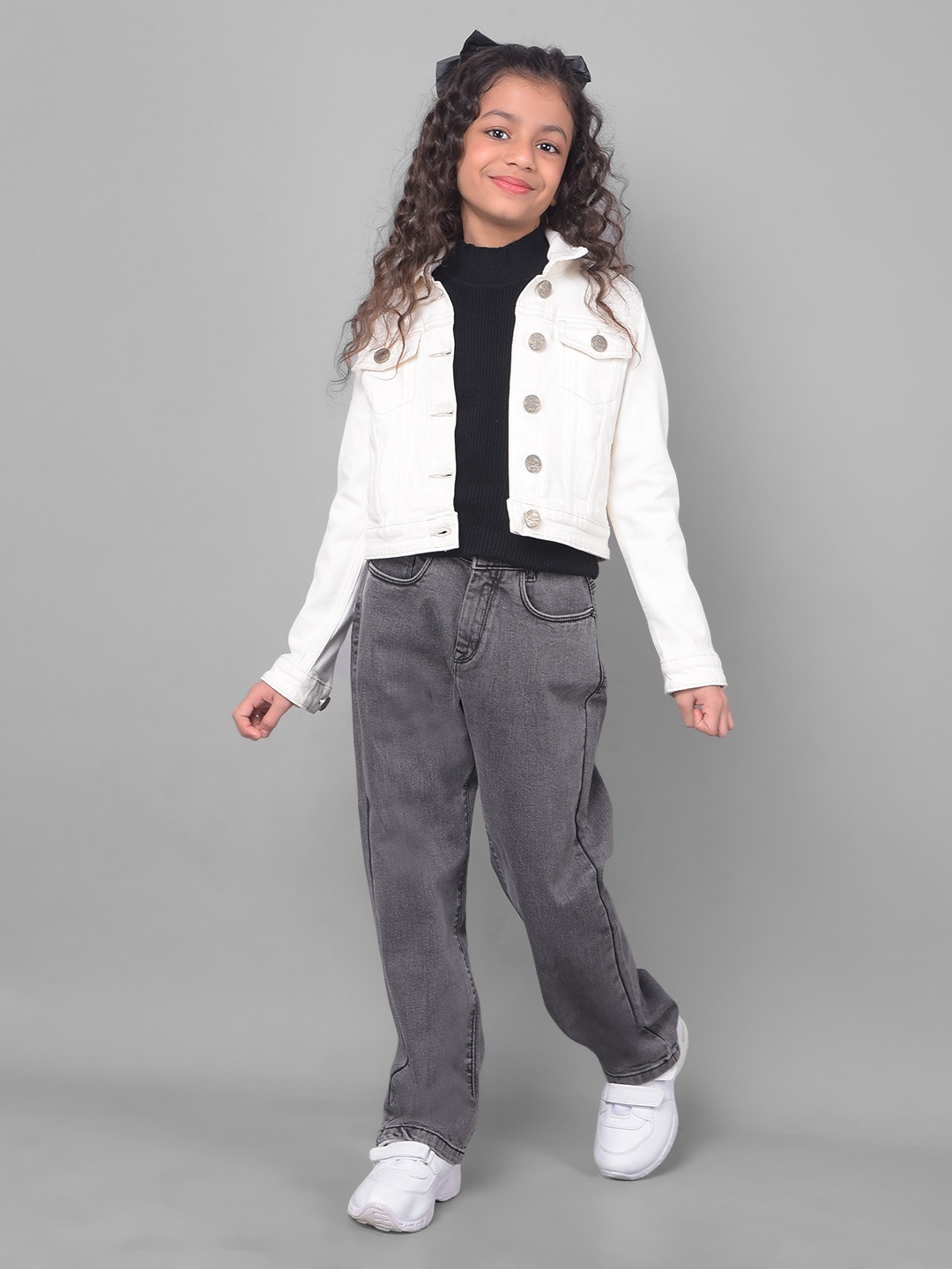 

Crimsoune Club Girls Mid Rise Stretchable Jeans, Grey