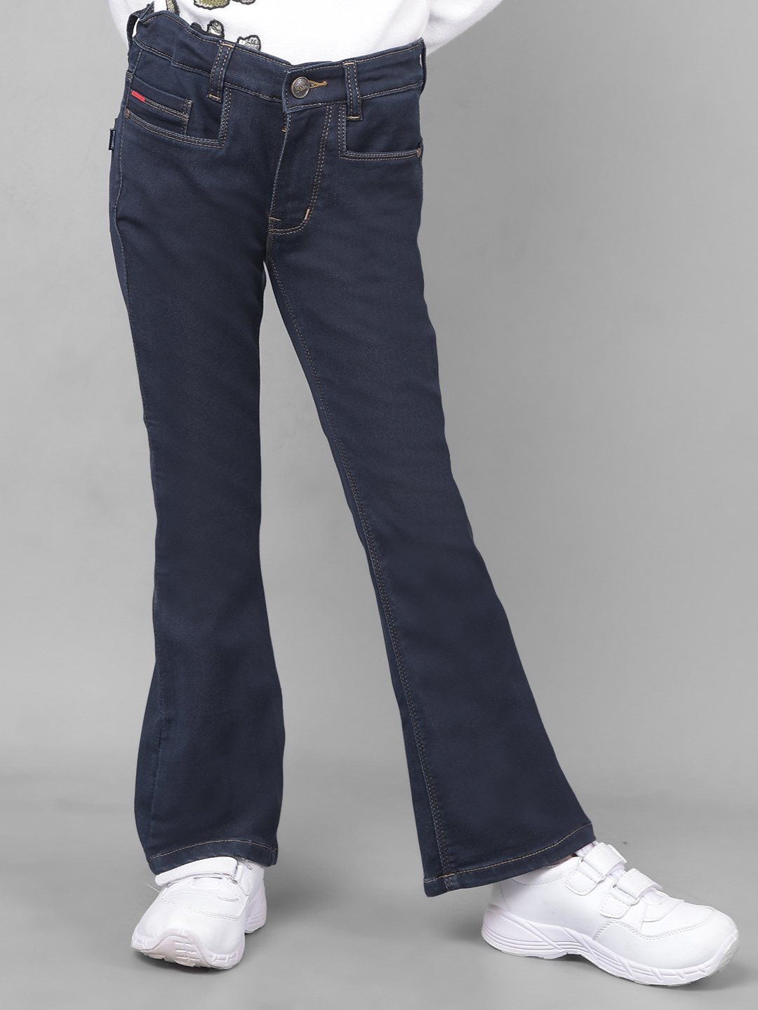 

Crimsoune Club Girls Mid Rise Stretchable Jeans, Navy blue