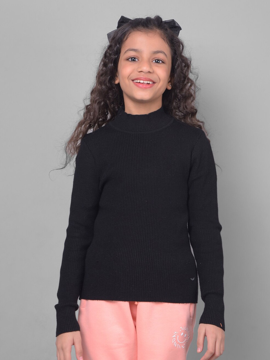 

Crimsoune Club Girls Ribbed Pullover, Black