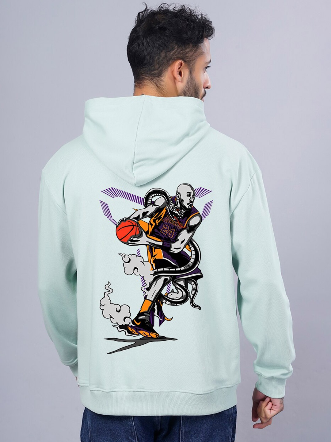 

PRONK Men Green Printed Hooded Sweatshirt