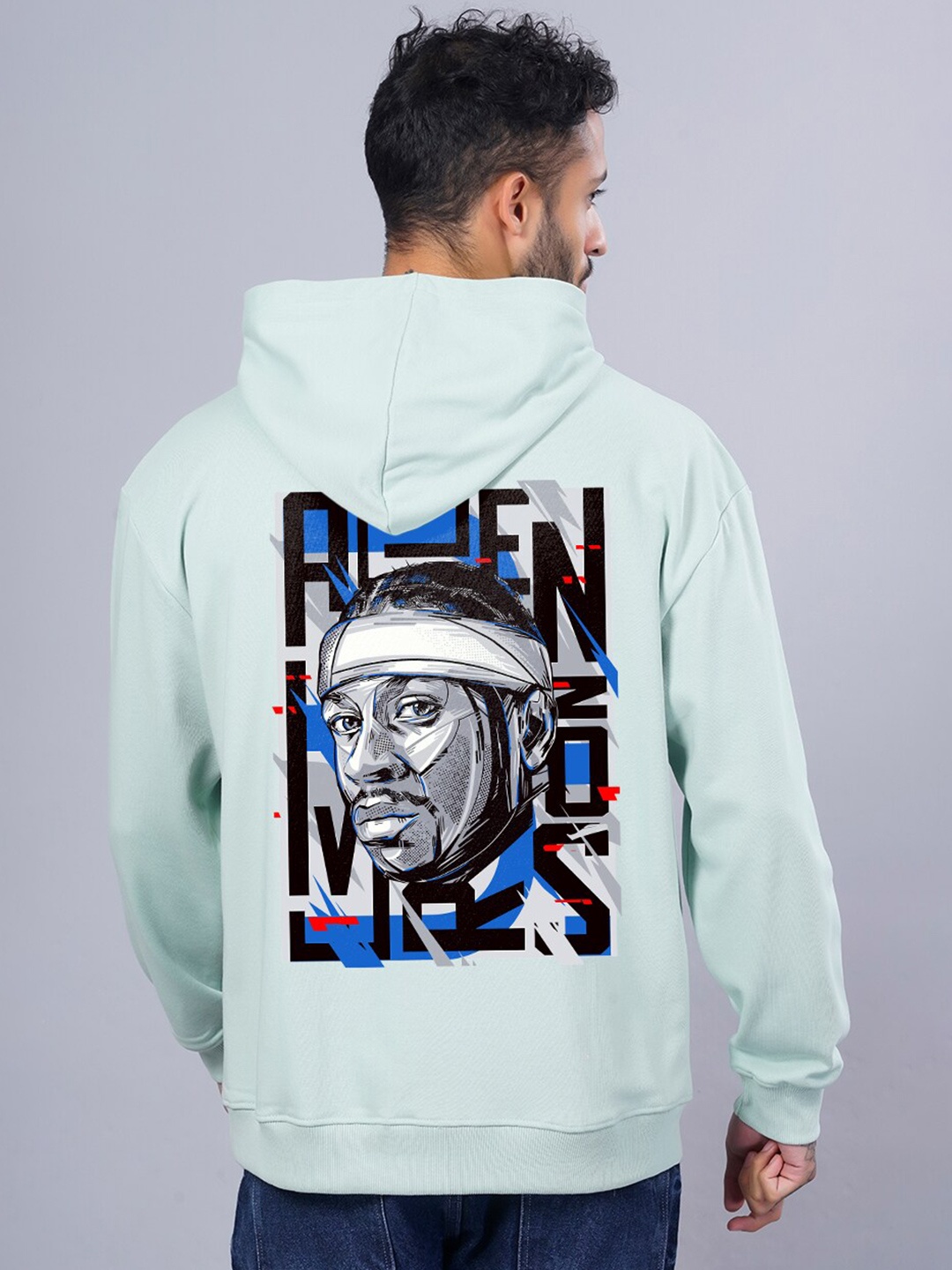 

PRONK Men Green Printed Hooded Sweatshirt