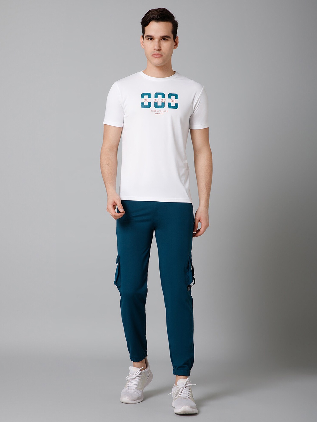 

DANZA-SON Printed Round Neck Tracksuits, White