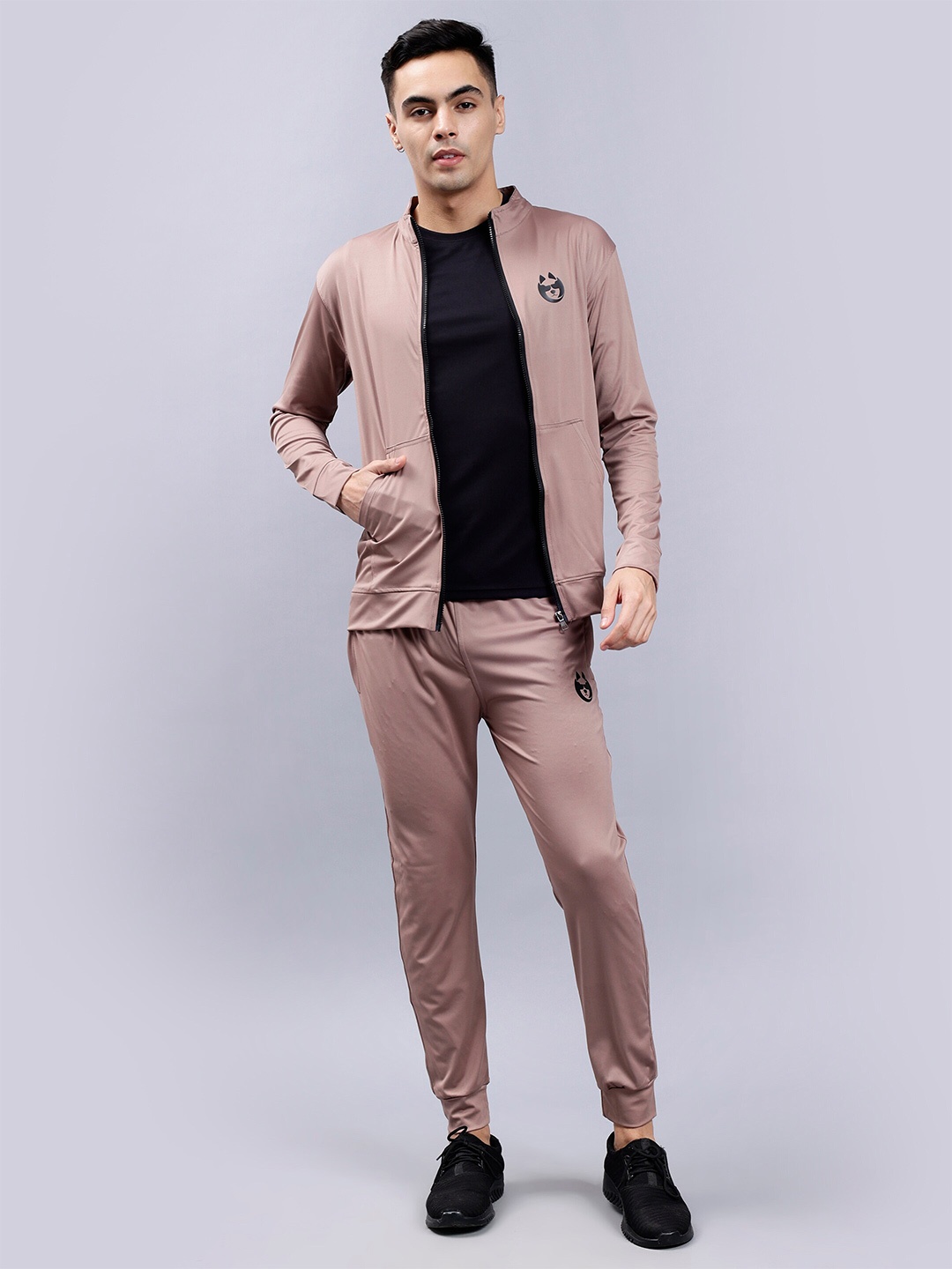 

DANZA-SON Mid-Rise Sports Tracksuits, Black
