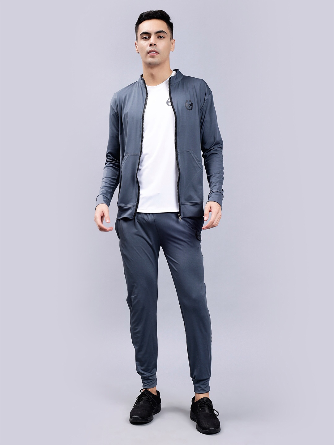

DANZA-SON Round Neck Tracksuits, Grey