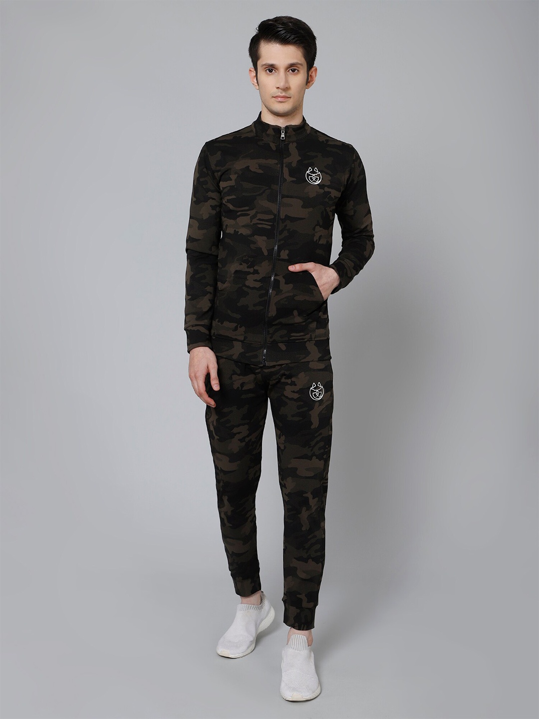 

DANZA-SON Camouflage Printed Sports Tracksuit, Olive
