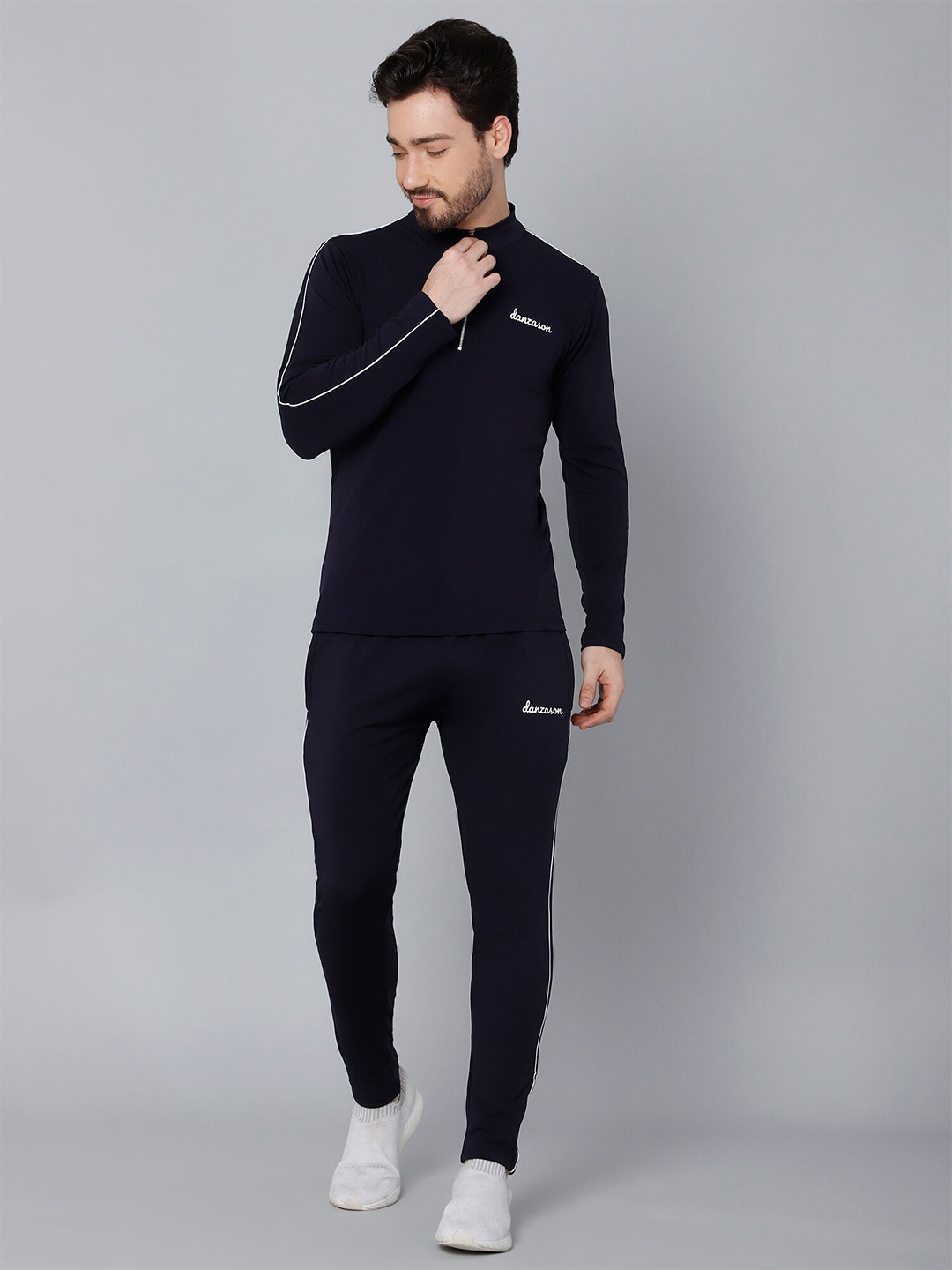 

DANZA-SON Mock Collar Tracksuits, Navy blue