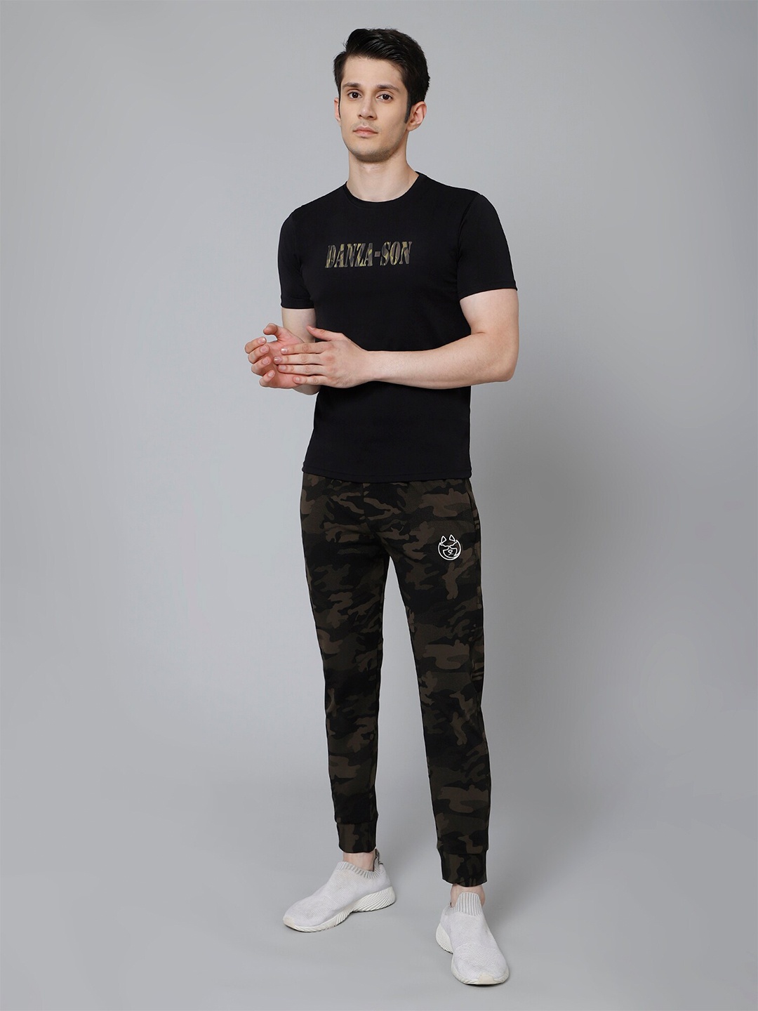 

DANZA-SON Printed Round Neck Tracksuits, Black