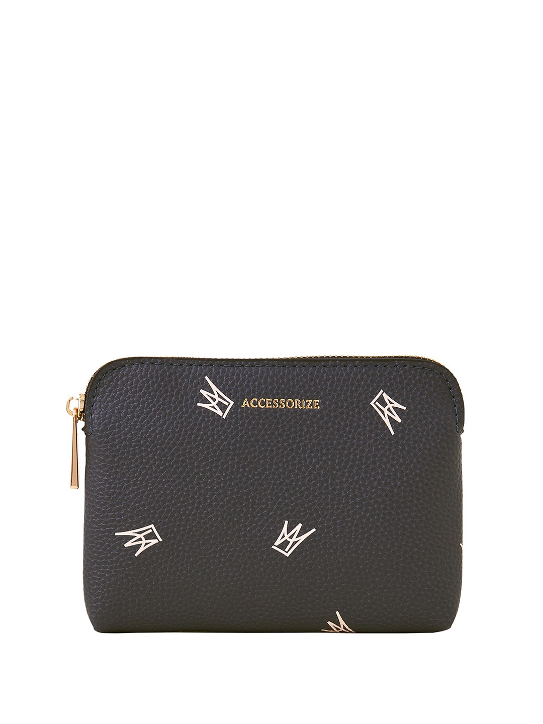 

Accessorize London Women Graphic Printed Zip Around Wallet, Navy blue