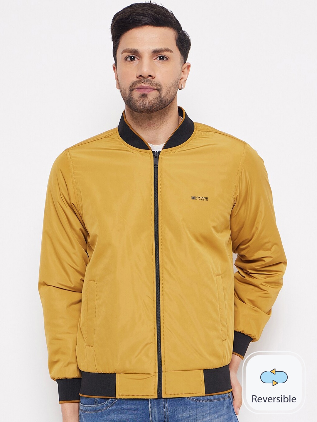 

Okane Reversible Bomber Jacket, Mustard