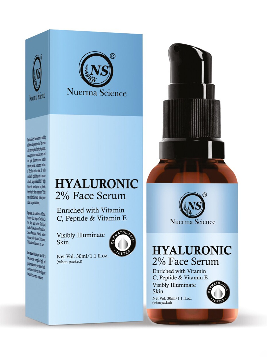 

Nuerma Science Hyaluronic 2% Face Serum For Visibly Illuminate Skin - 30ml, Blue