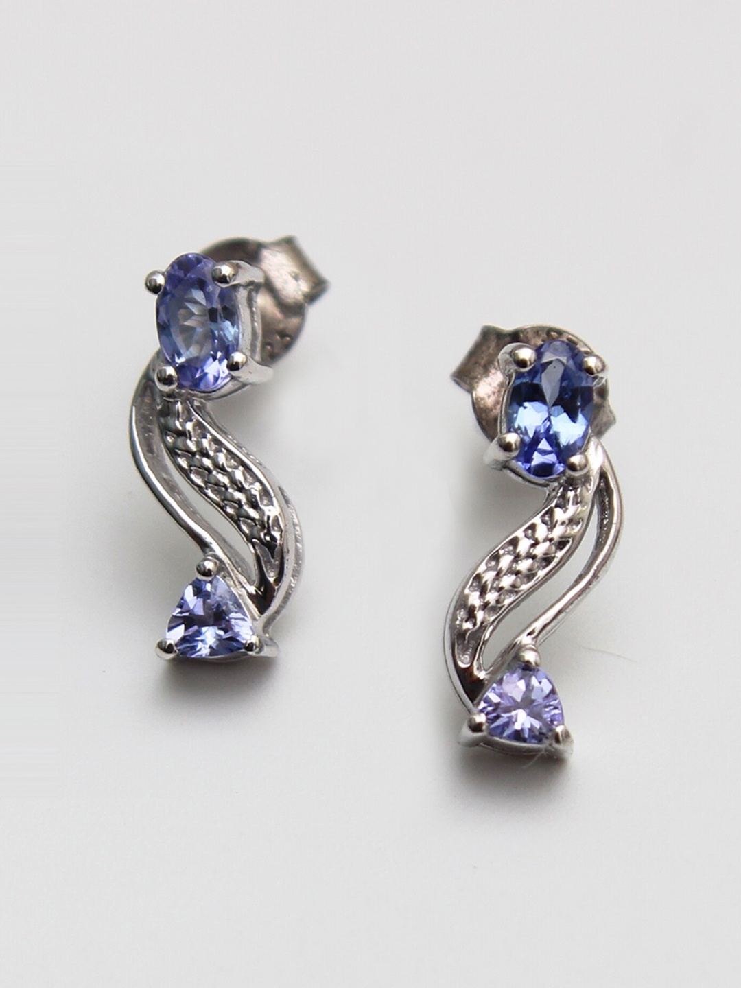 

HIFLYER JEWELS Sterling Silver Artificial Stones-Studded Stud Earrings