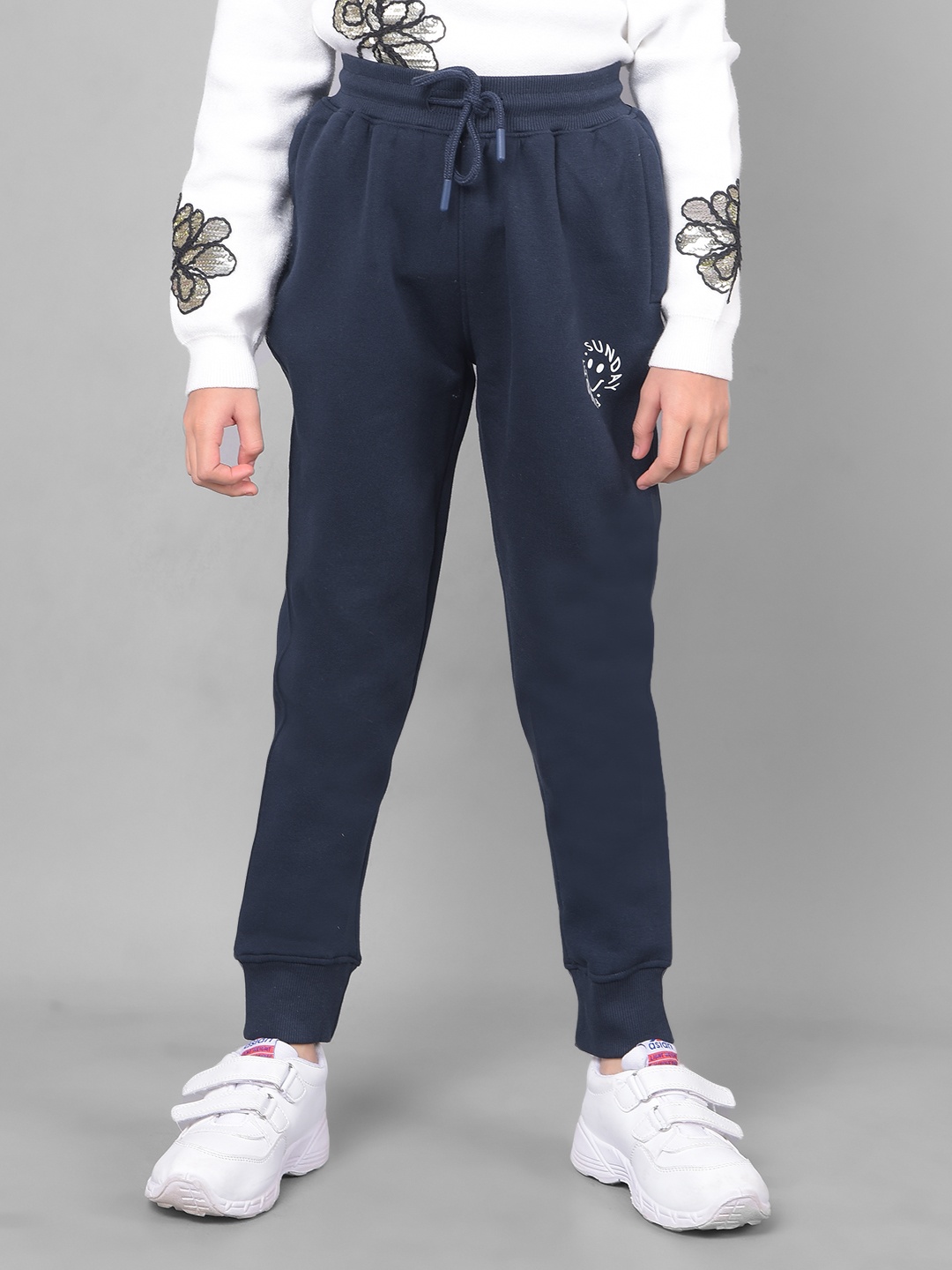

Crimsoune Club Girls Mid-Rise Joggers, Navy blue