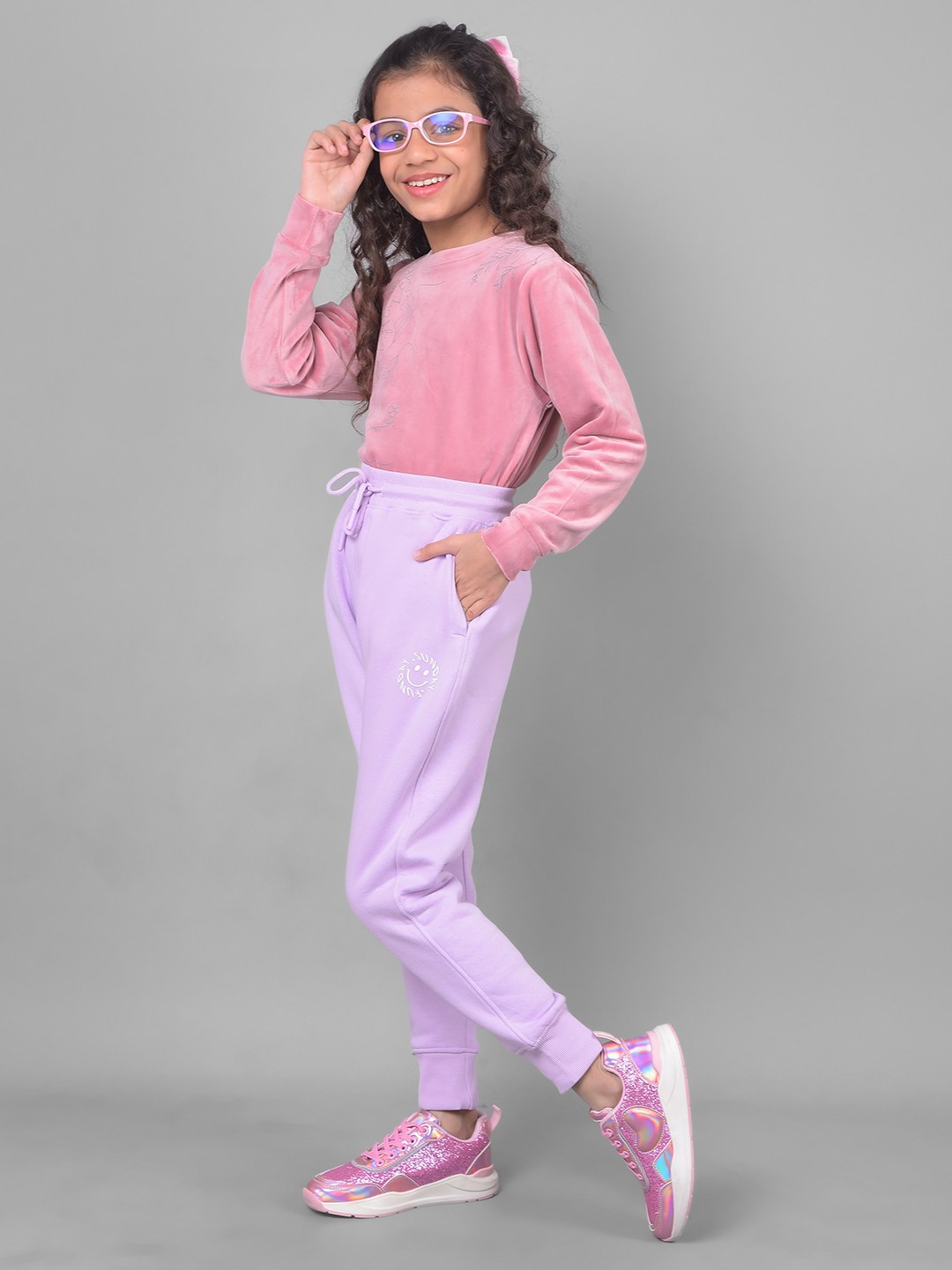

Crimsoune Club Girls Side Pockets Joggers, Purple