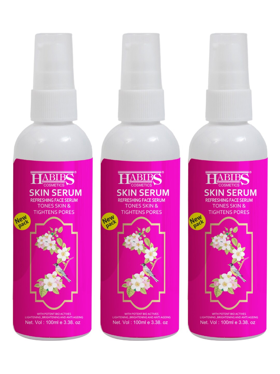 

HABIBS 3-Pcs Skin Refreshing Face Serum with Jojoba Oil & SPF Properties - 100ml Each, White