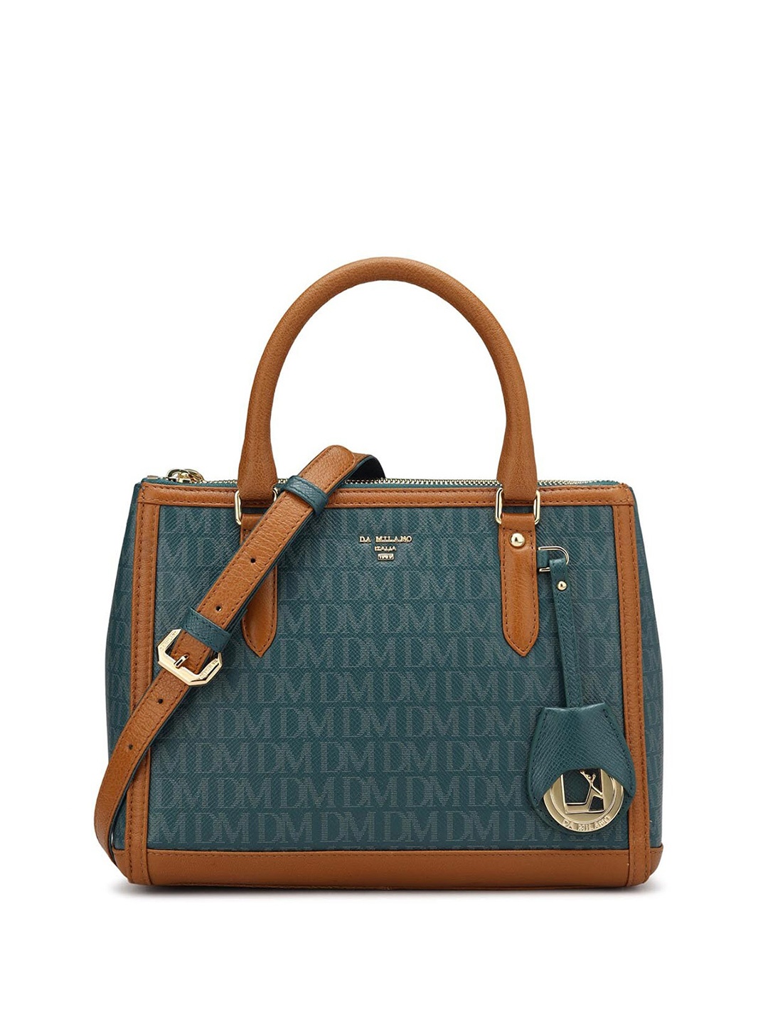 

Da Milano Textured Leather Structured Handheld Bag, Blue
