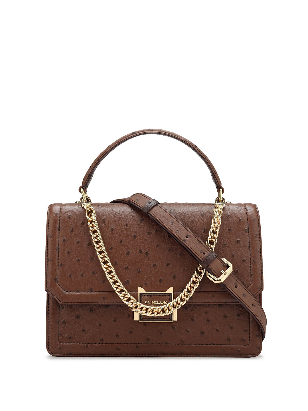 

Da Milano Textured Leather Miniature Sling Bag, Brown
