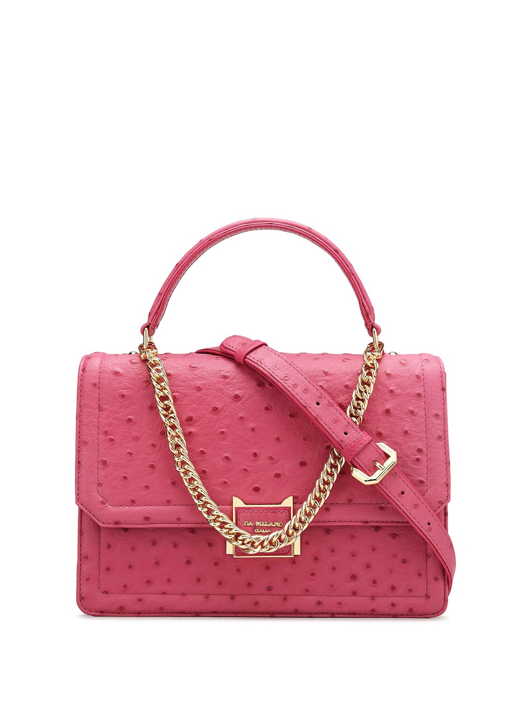 

Da Milano Embellished Leather Structured Handheld Bag, Magenta