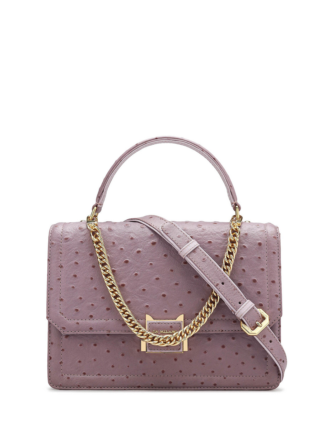 

Da Milano Embellished Leather Structured Handheld Bag, Purple