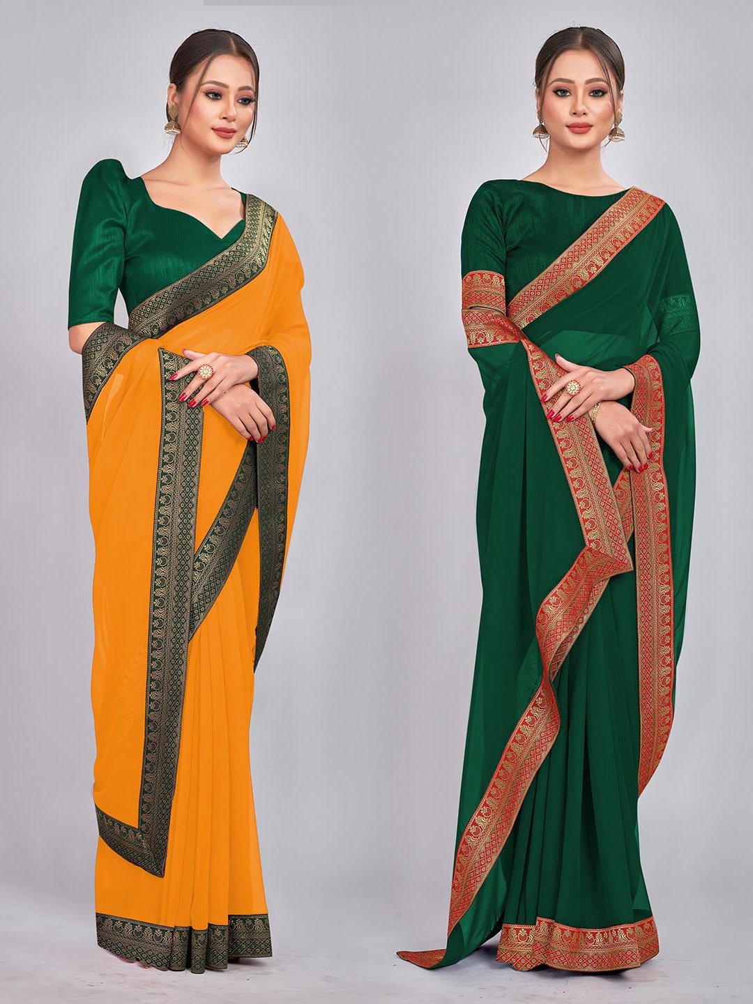 

CastilloFab Zari Pure Georgette Saree, Mustard